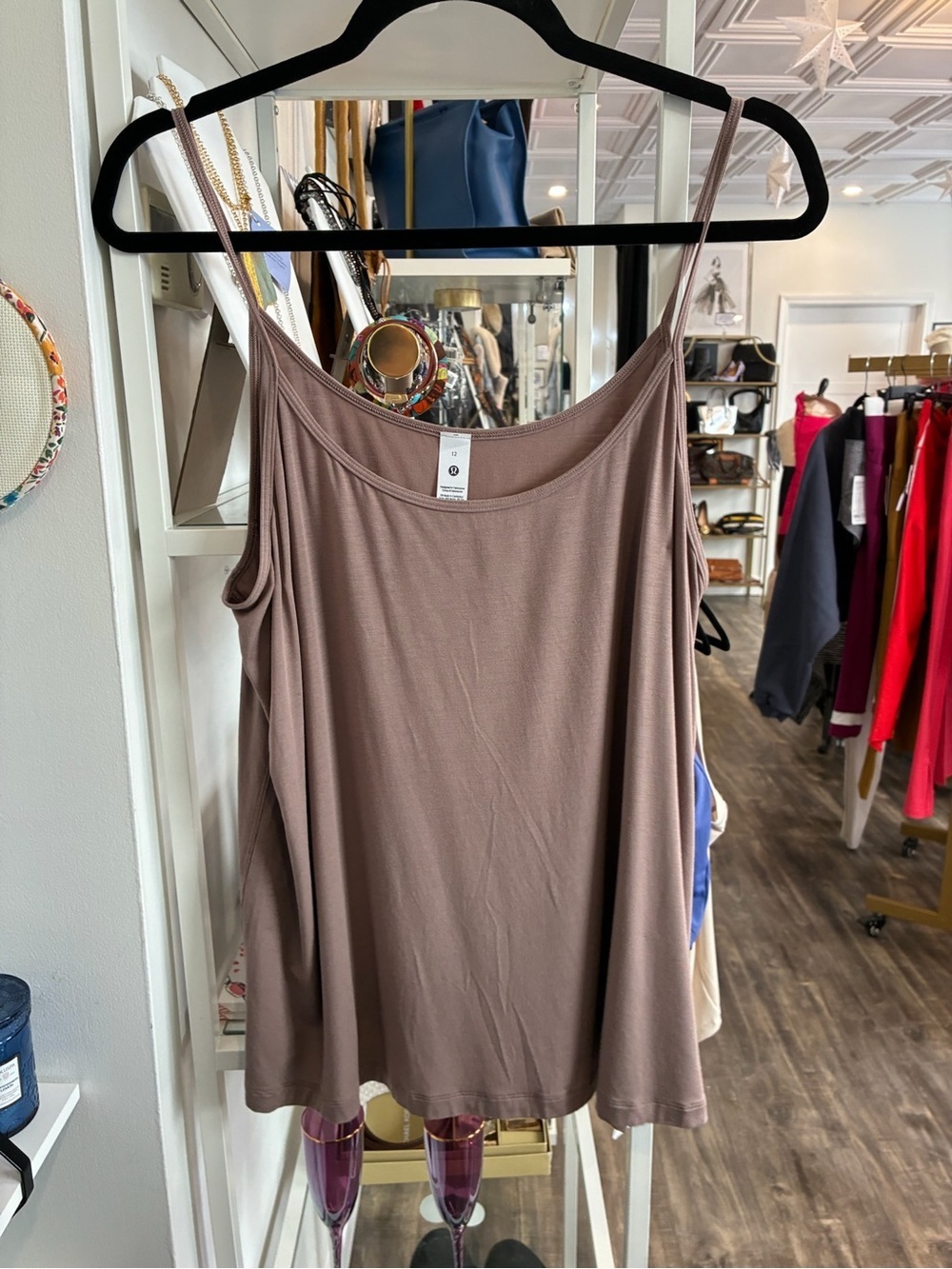 lululemon modal silk blend Sleeveless Spaghetti Strap Tank in Taupe NWT